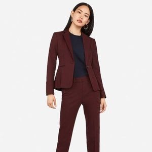 Express Notch collar 1 button Blazer Maroon